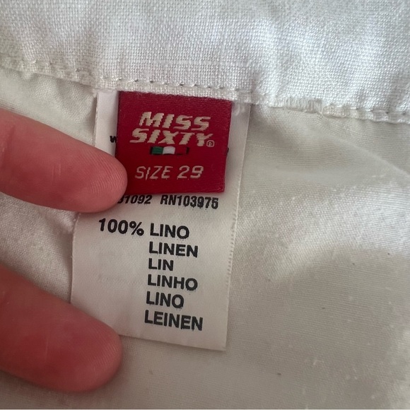 Miss Sixty Y2K Vintage White Cargo Linen Jogger Pants - Picture 12 of 12